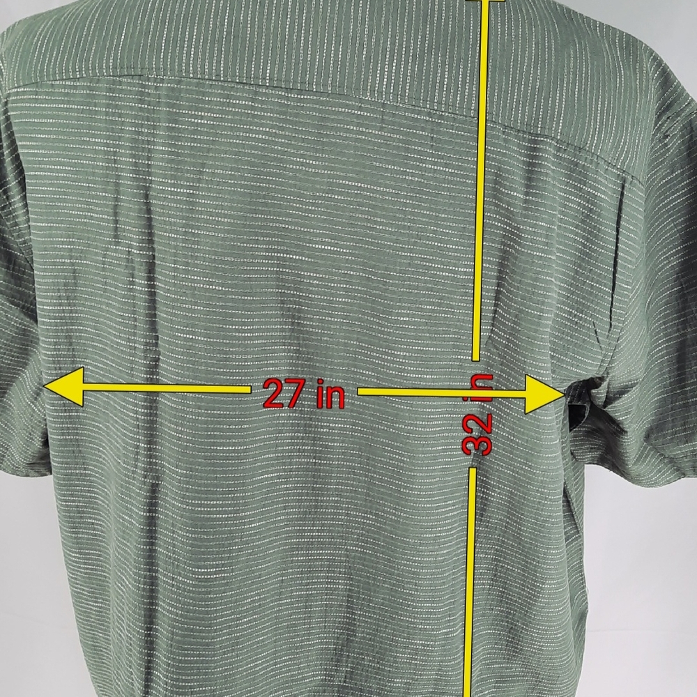NEW Across the Pond Green Textured Short Sleeve Shirt Men's 2XL Button Down - Picture 10 of 10